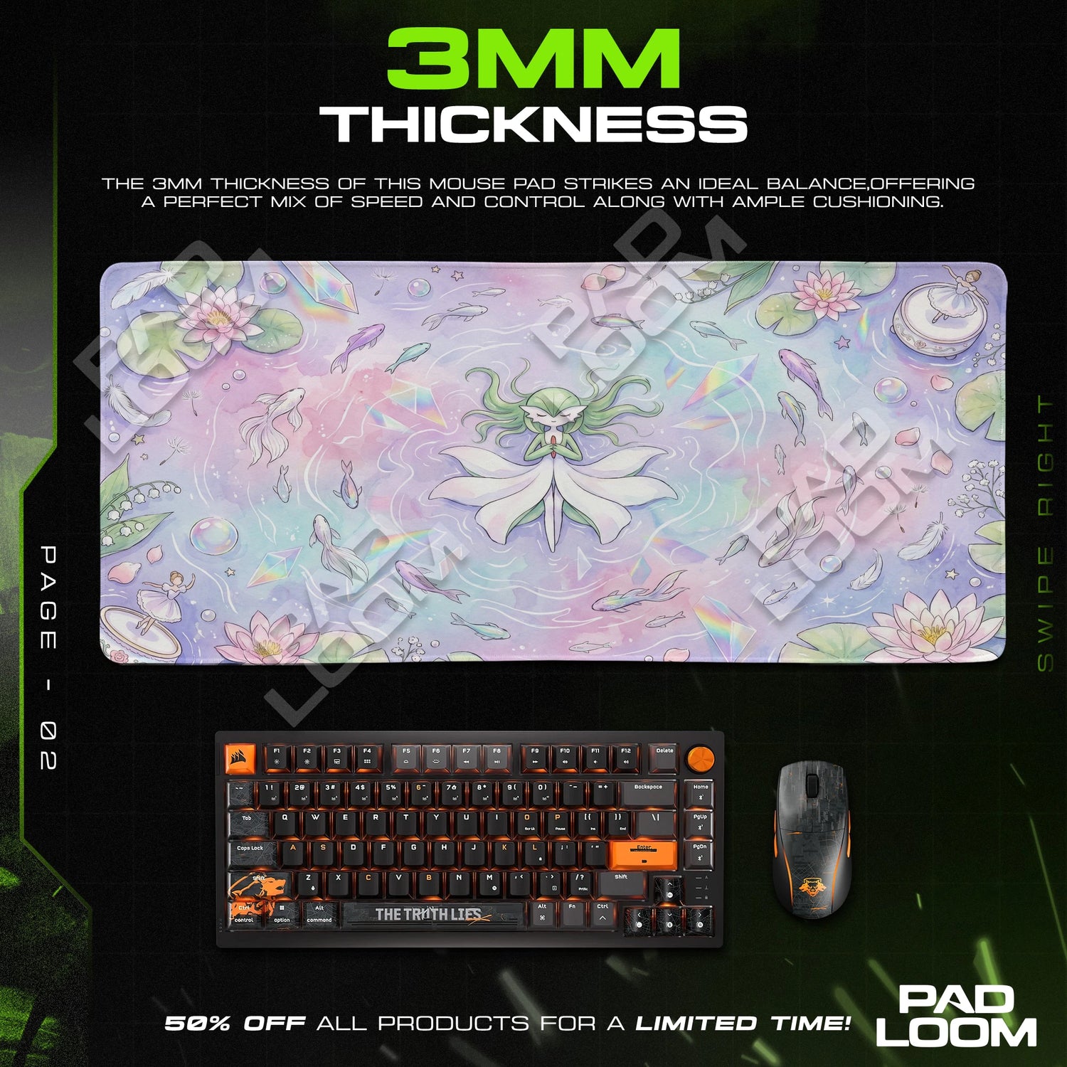 Gardevoir Prism Pond Mouse Pad - Pokemon Desk Mat