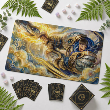 Garen Valor Riftbound TCG playmat – zone-free full-art League of Legends game mat