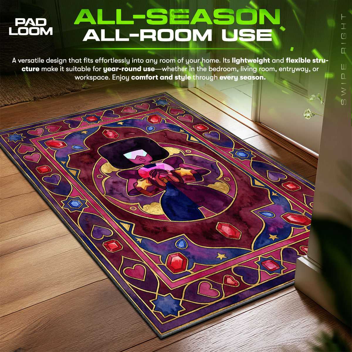 Garnet Crystal Gem Steven Universe Room fan rug — premium quality print