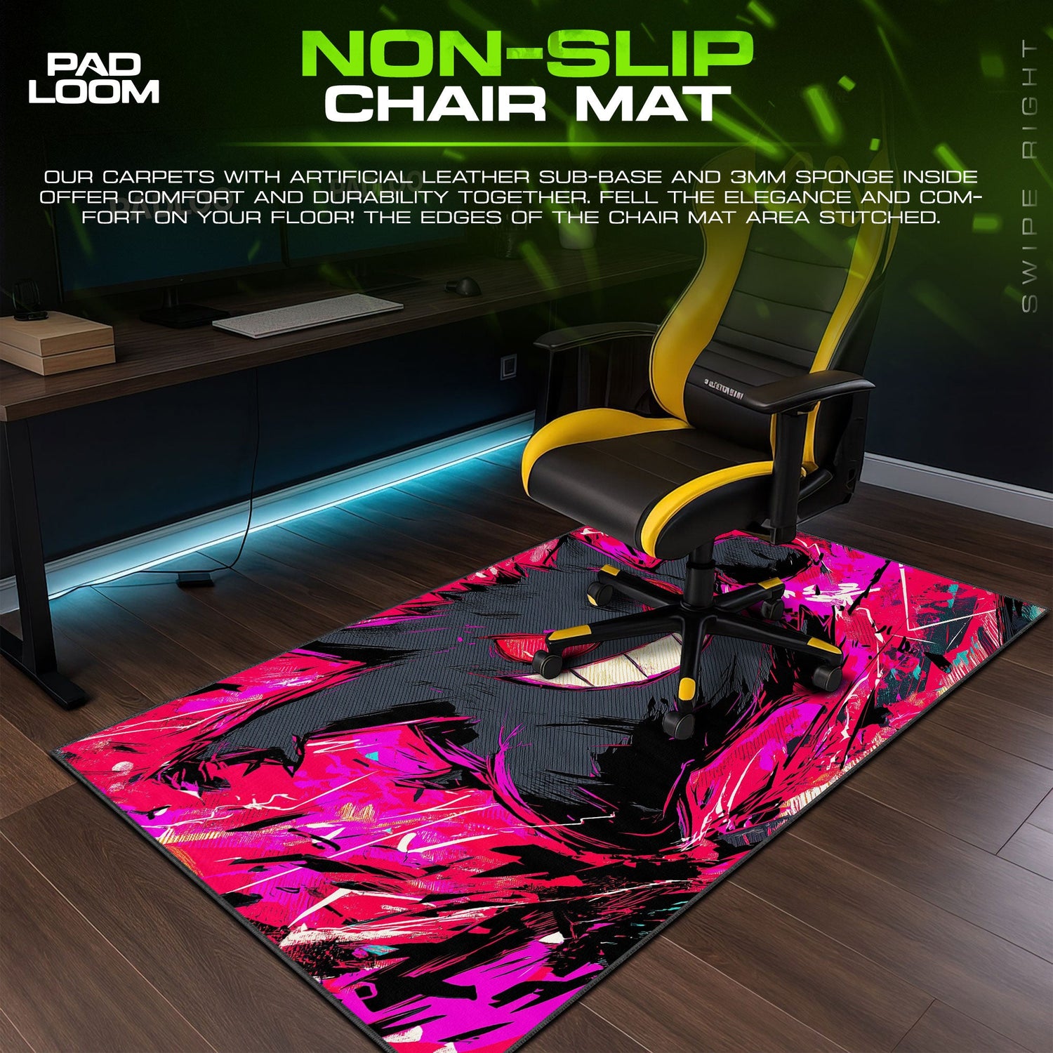 Gengar Chaos Grin Mouse Pad, Pokémon Gaming Desk Mat Padloom