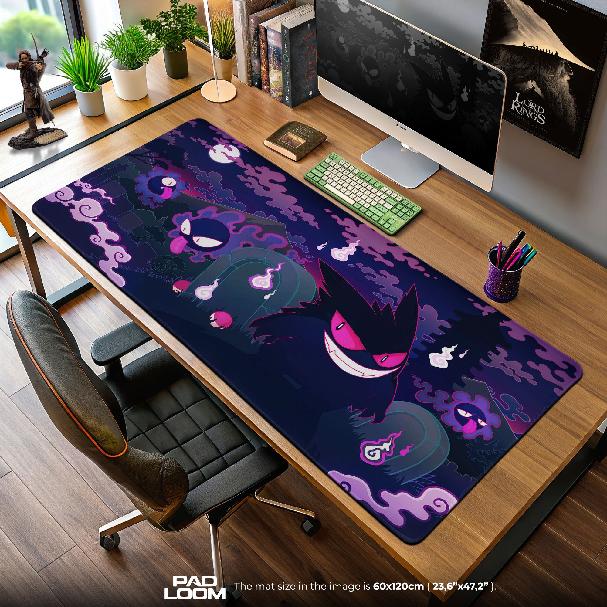 Gengar Haunted Forest Mouse Pad, Pokémon Ghost-Type Gaming Desk Mat