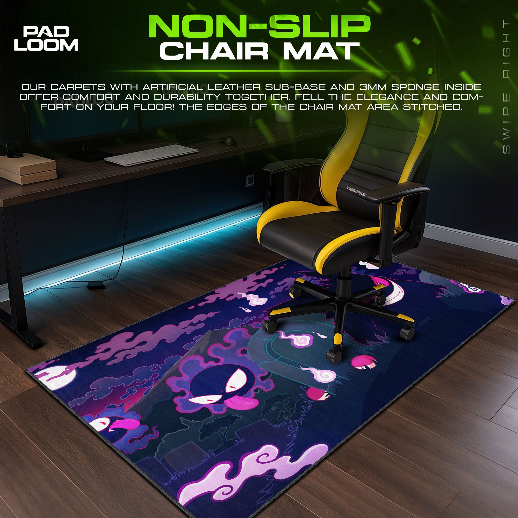 Gengar Haunted Forest Mouse Pad, Pokémon Ghost-Type Gaming Desk Mat