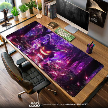 Gengar Haunted Forest Mouse Pad, Pokémon Gaming Desk Mat