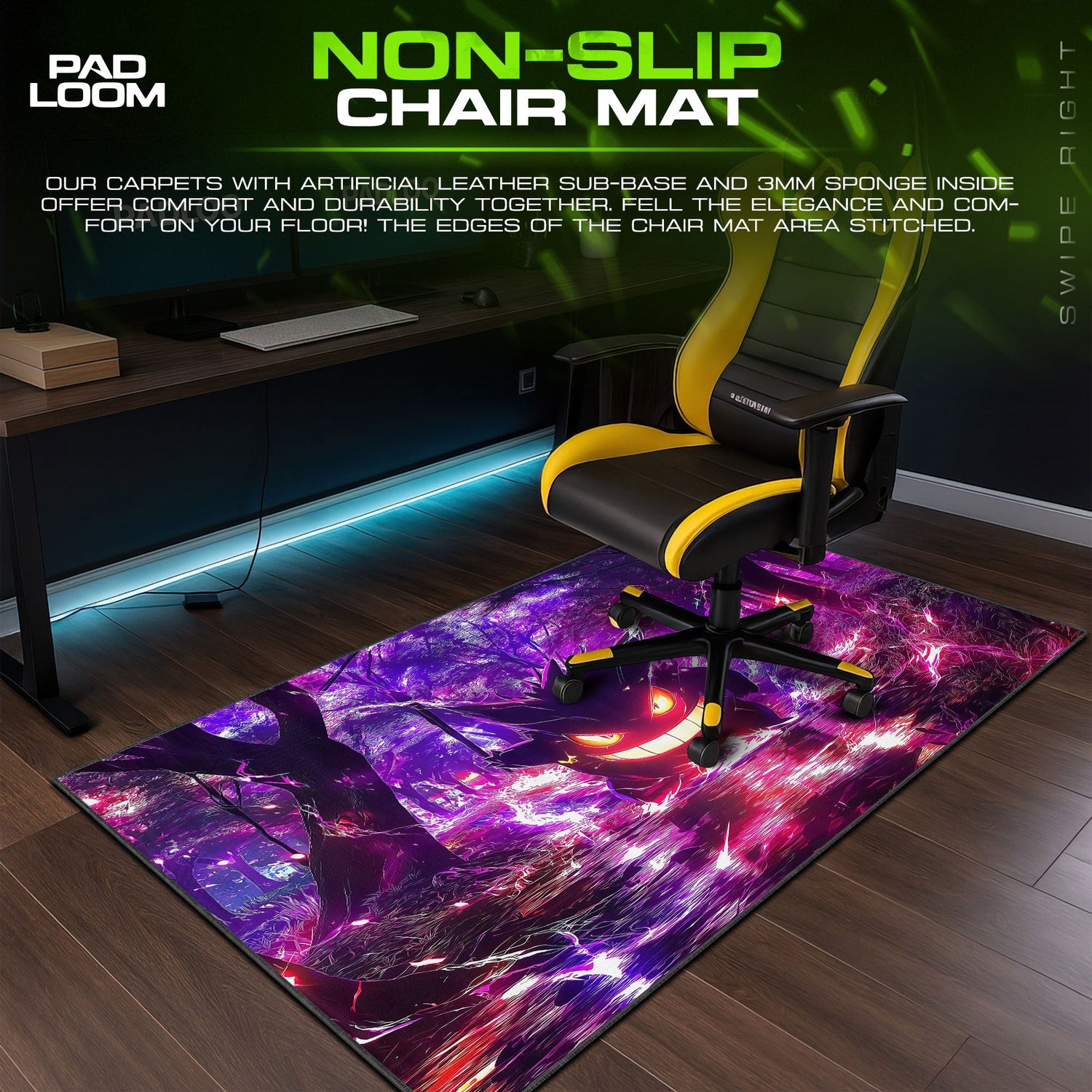 Gengar Haunted Forest Mouse Pad, Pokémon Gaming Desk Mat Padloom