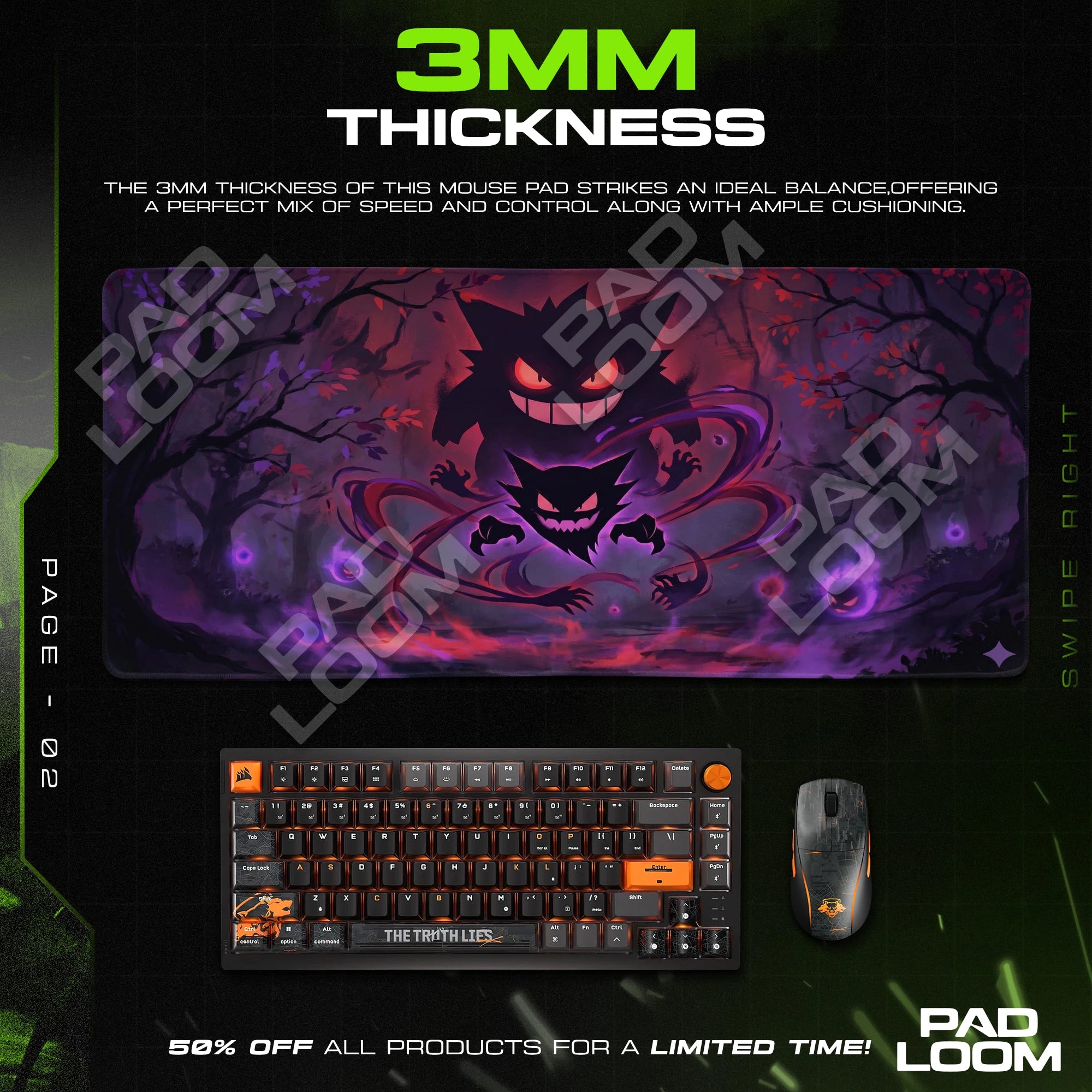 Gengar Haunted Grove Mouse Pad - Pokemon Desk Mat