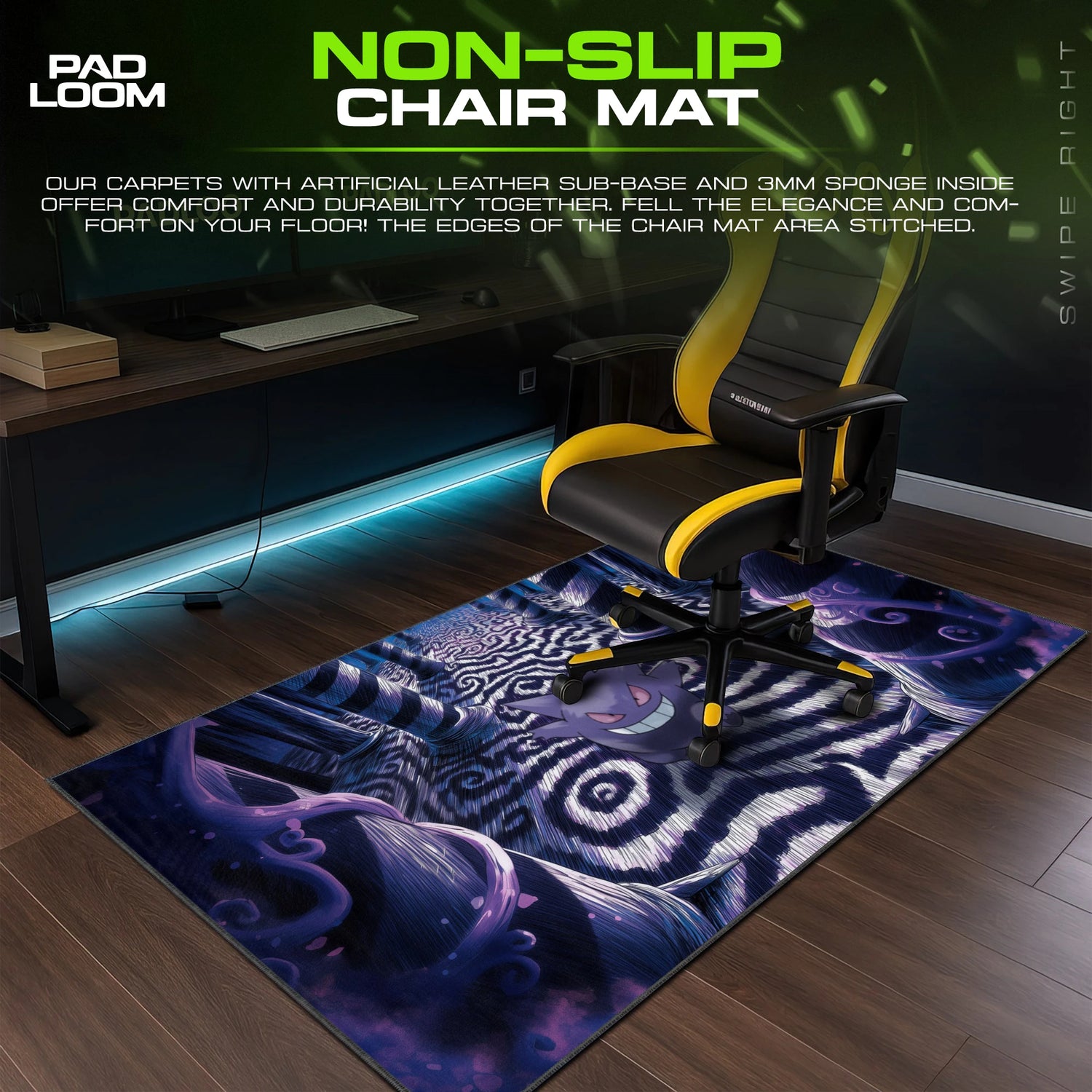 Gengar Hypnotic Hall Mouse Pad - Pokémon Desk Mat