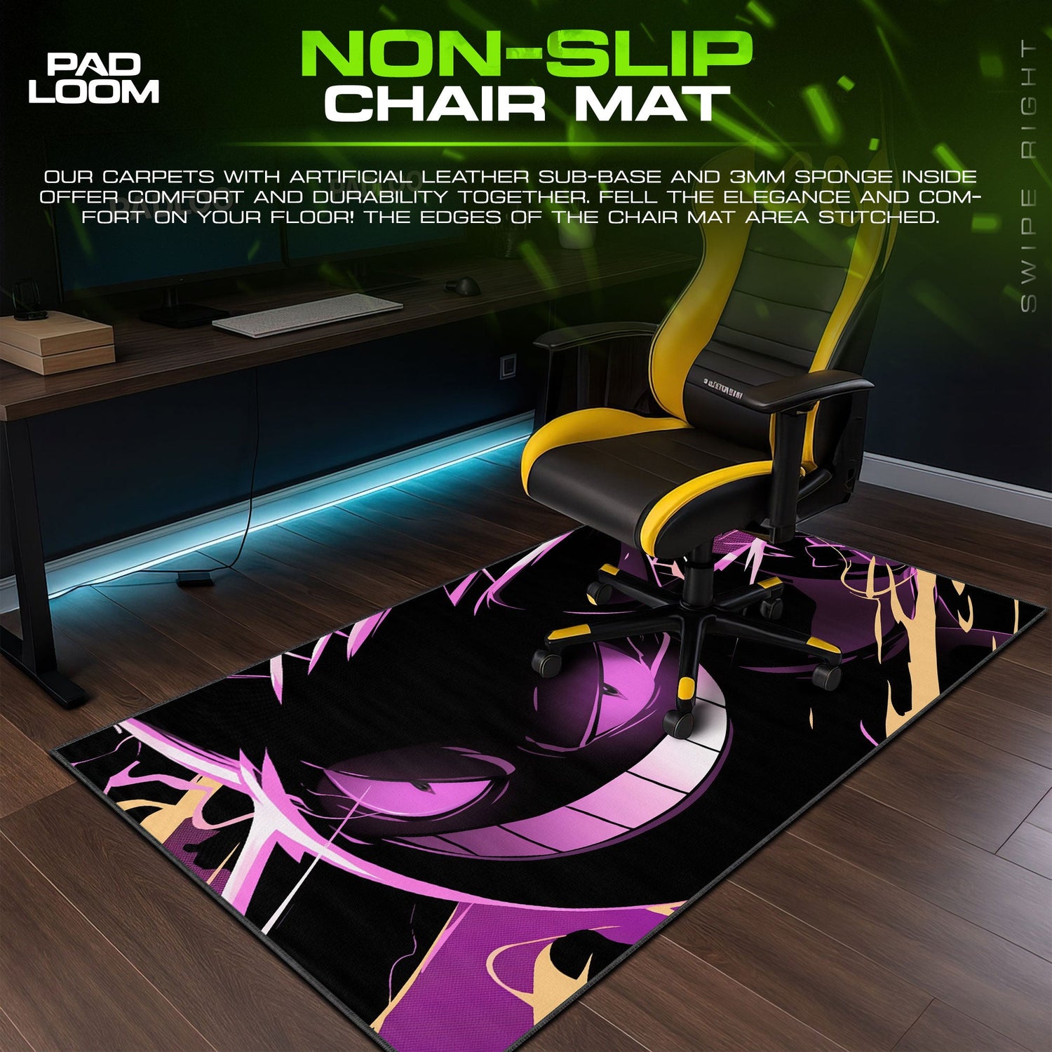 Gengar Nightstrike Mouse Pad, Pokémon Gaming Desk Mat Padloom