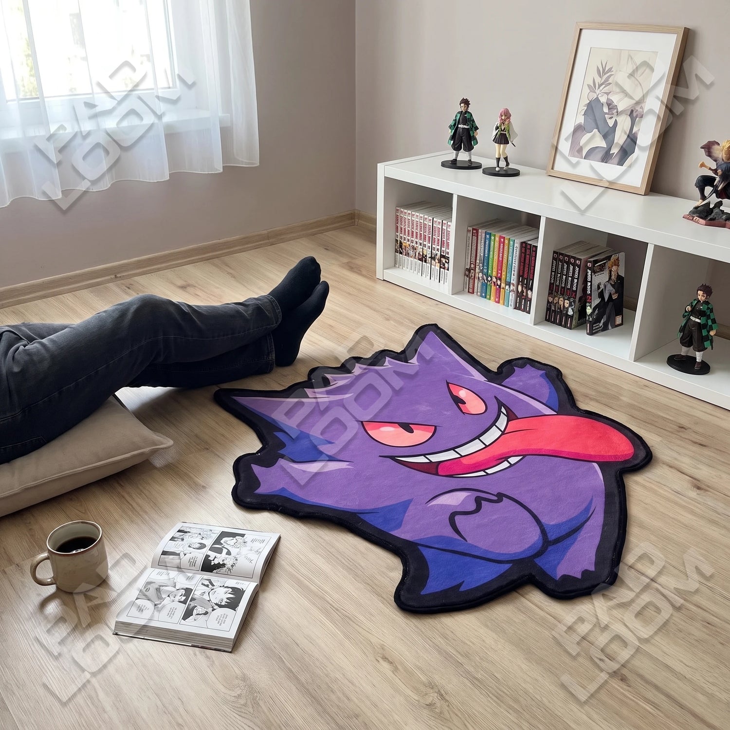 Gengar Rug - Shaped Anime Area Rug