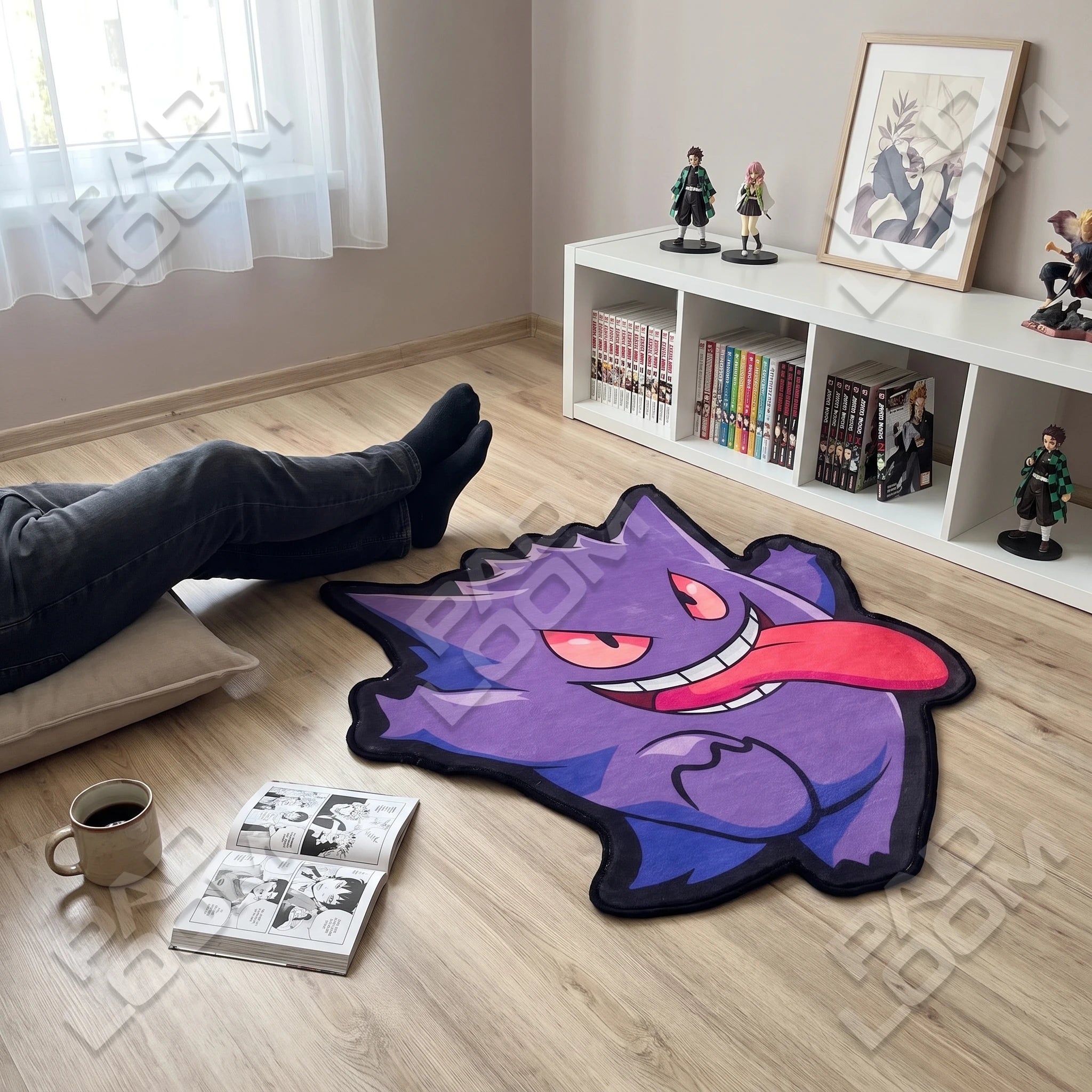 Gengar Rug - Shaped Anime Area Rug