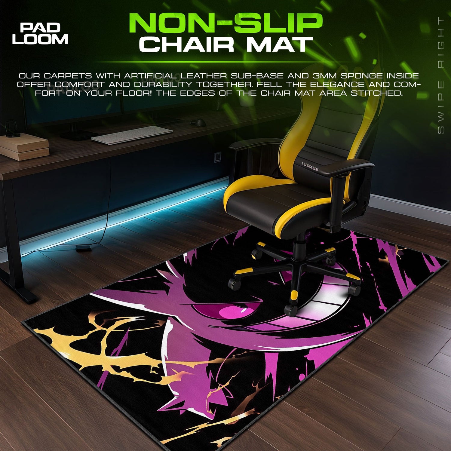 Gengar Shadow Shock Mouse Pad, Pokémon Gaming Desk Mat Padloom