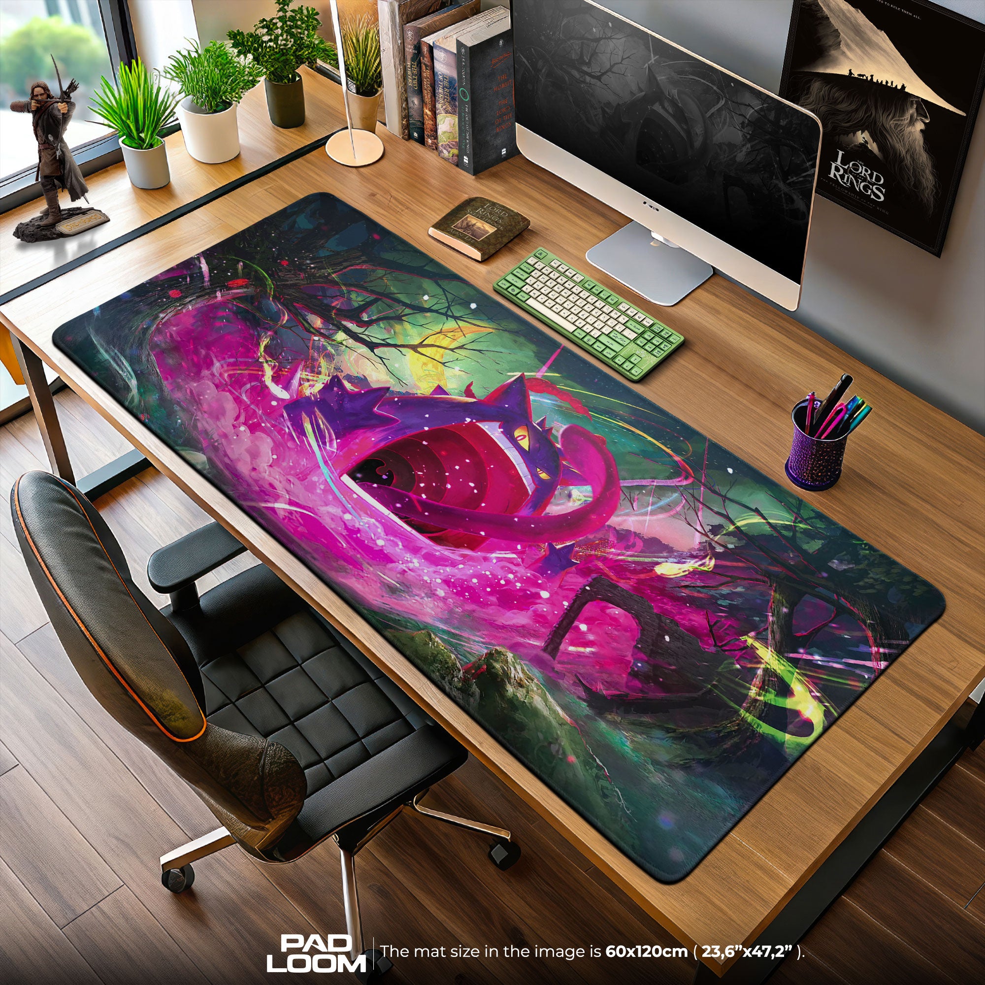 Gengar Shadow Swirl Mouse Pad, Pokemon Game Desk Mat