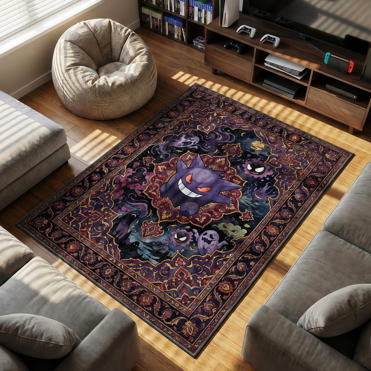 Gengar Ghost themed area rug for Vintage fans