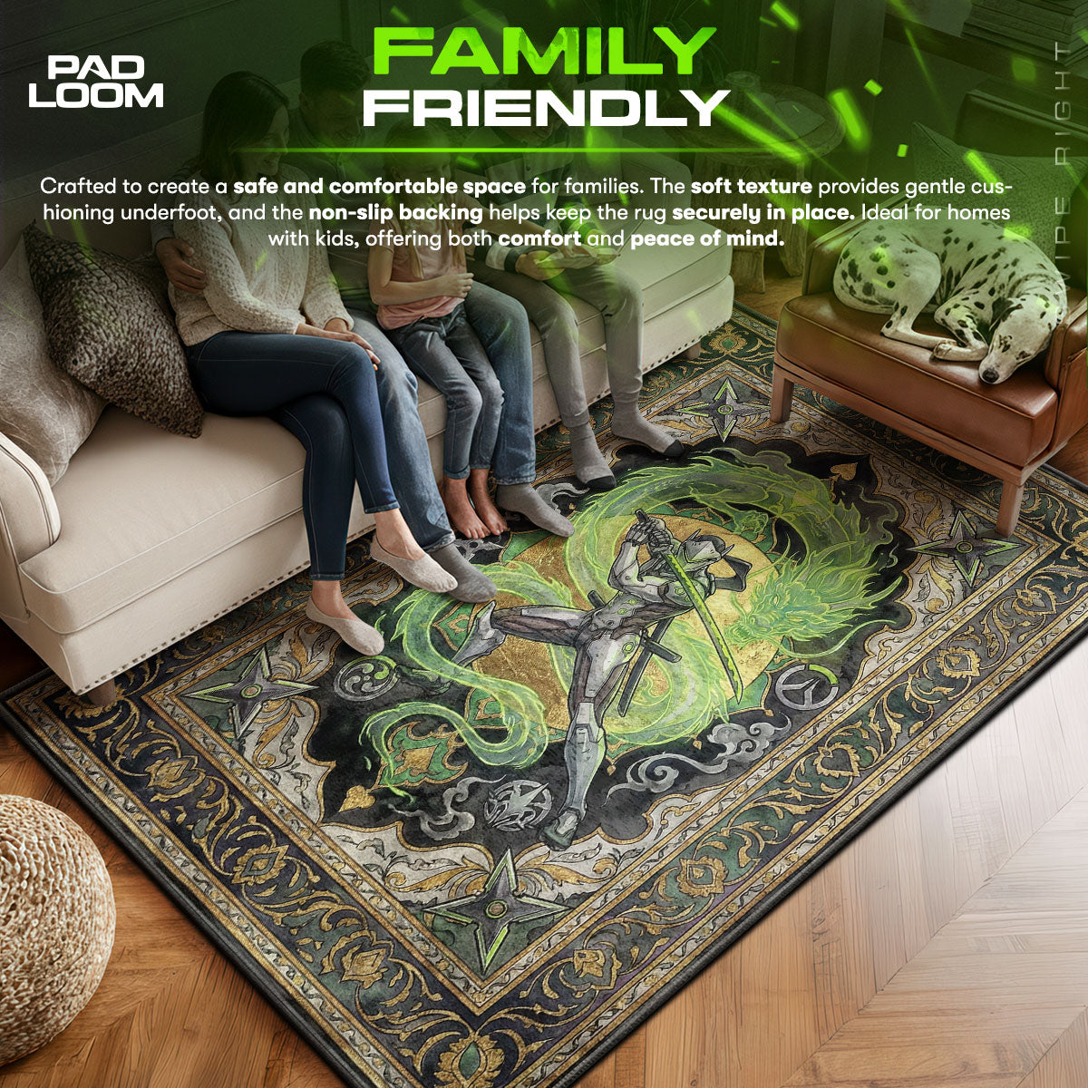 Genji Dragonblade Rug - Overwatch Chair Mat