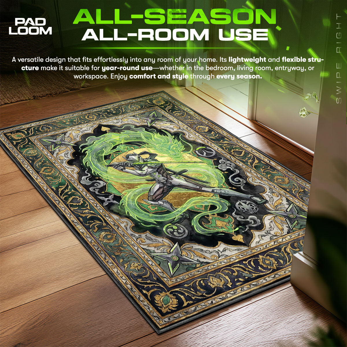 Genji Dragonblade Rug - Overwatch Chair Mat