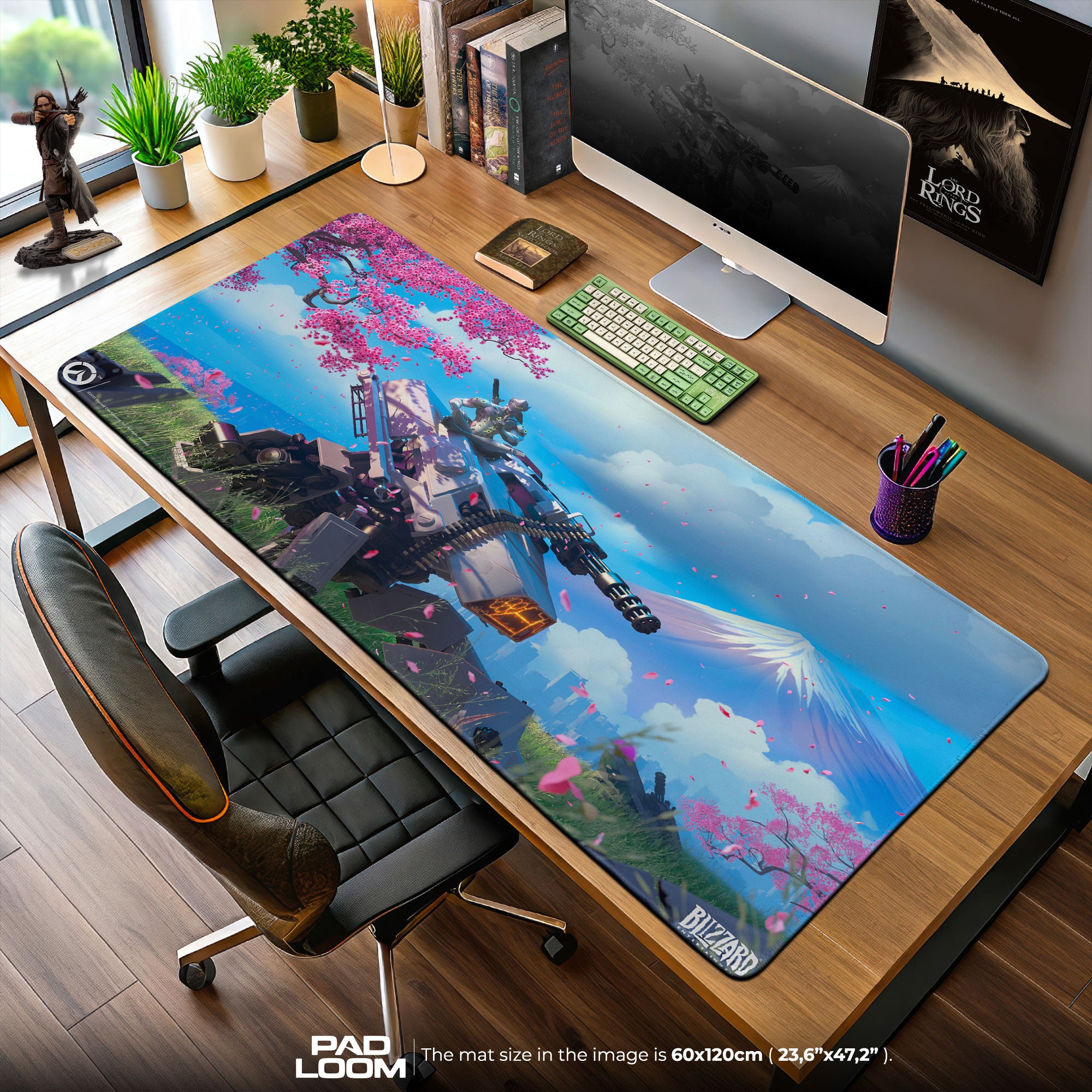 Genji Sakura Scene Mouse Pad, Game Anime Gaming Desk Mat
