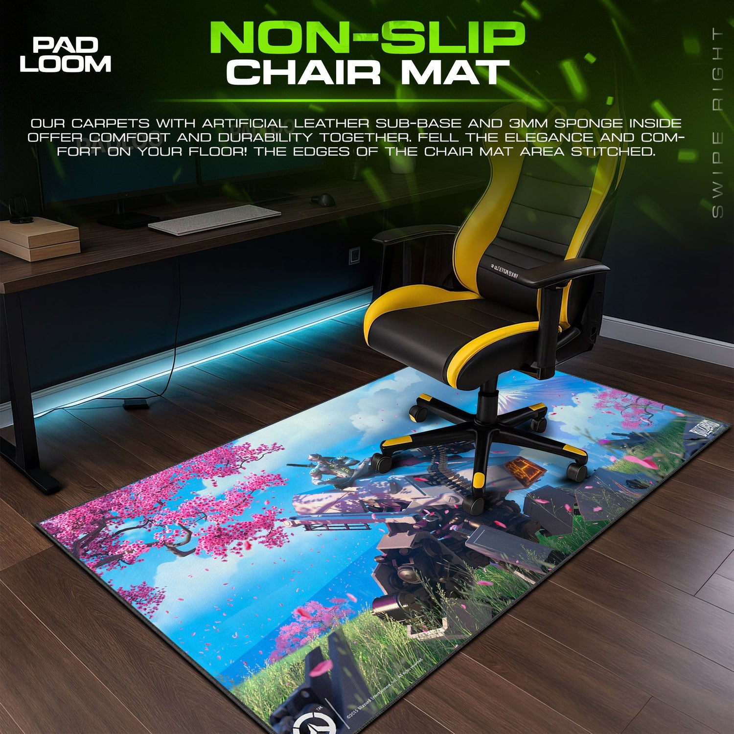 Genji Sakura Scene Mouse Pad, Game Anime Gaming Desk Mat Padloom