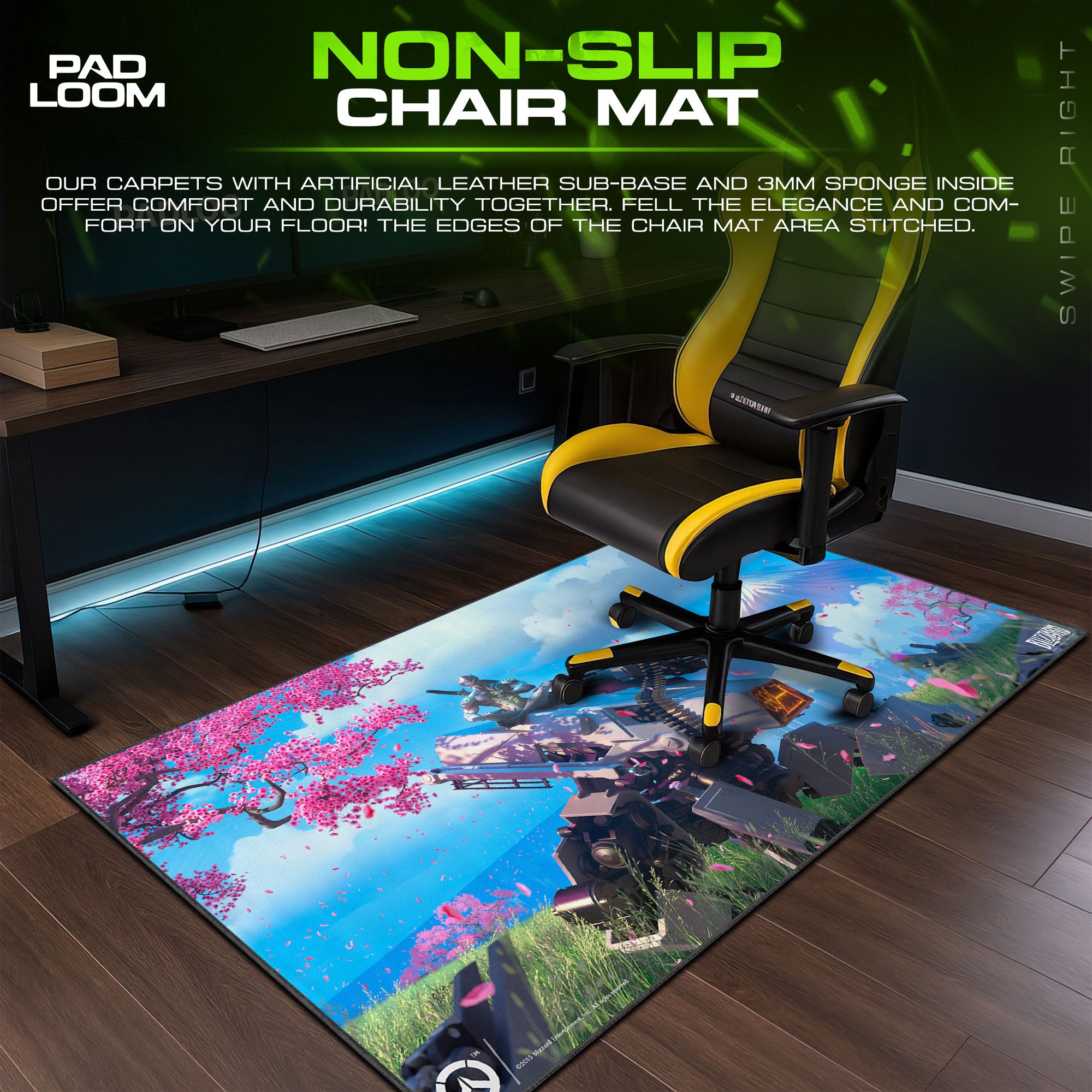 Genji Sakura Scene Mouse Pad, Game Anime Gaming Desk Mat