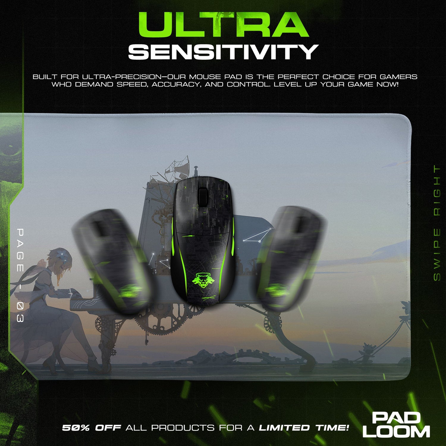 Genshin Impact Elegy of the Piano Mouse Pad, Anime Gaming Desk Mat Padloom