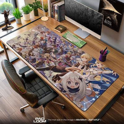 Genshin Impact Full Roster Mouse Pad, Anime Gaming Desk Mat