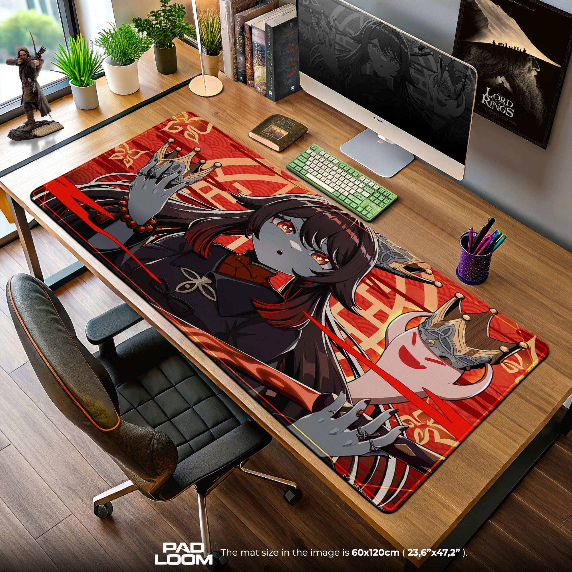 Genshin Impact Hu Tao Crown Mouse Pad, Anime Gaming Desk Mat
