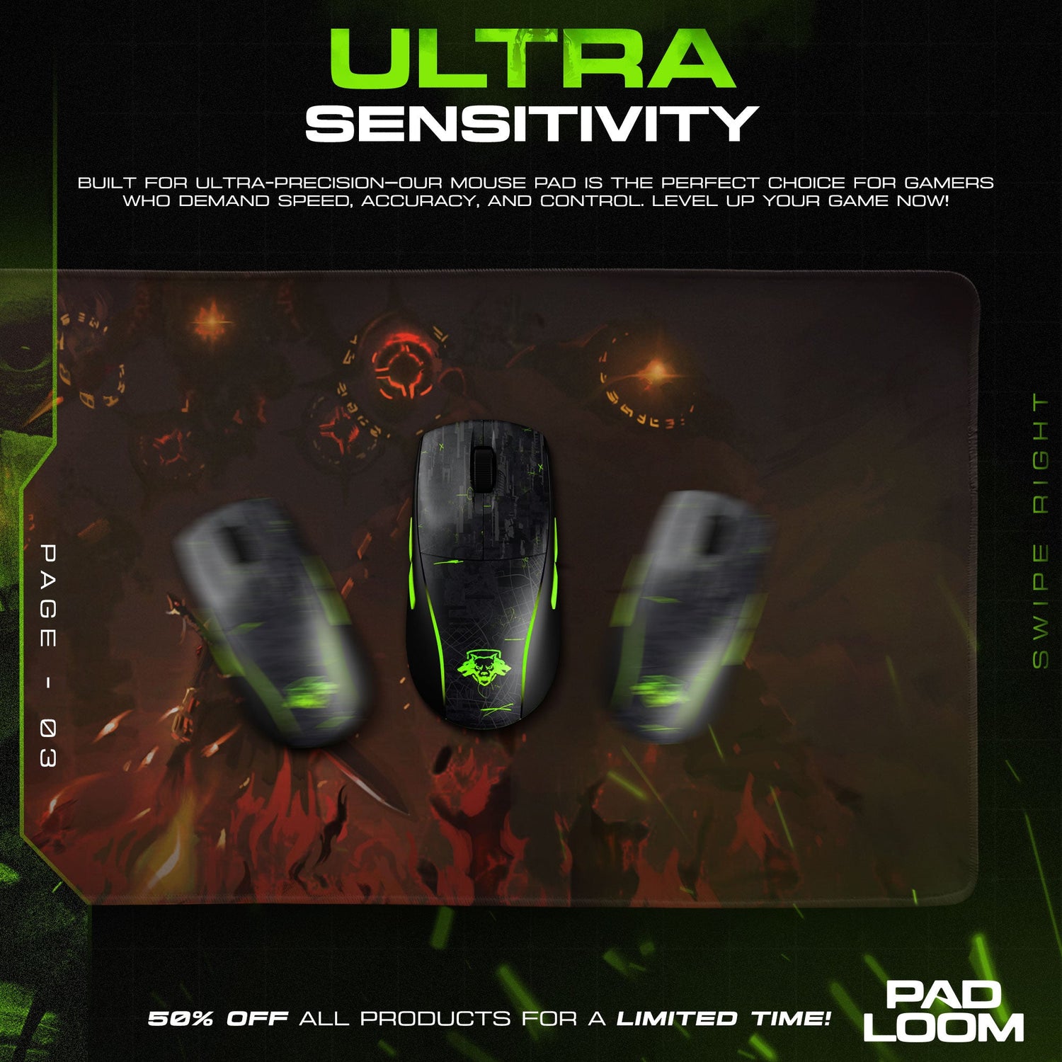 Genshin Impact Hu Tao Inferno Gaze Mouse Pad, Anime Gaming Desk Mat Padloom