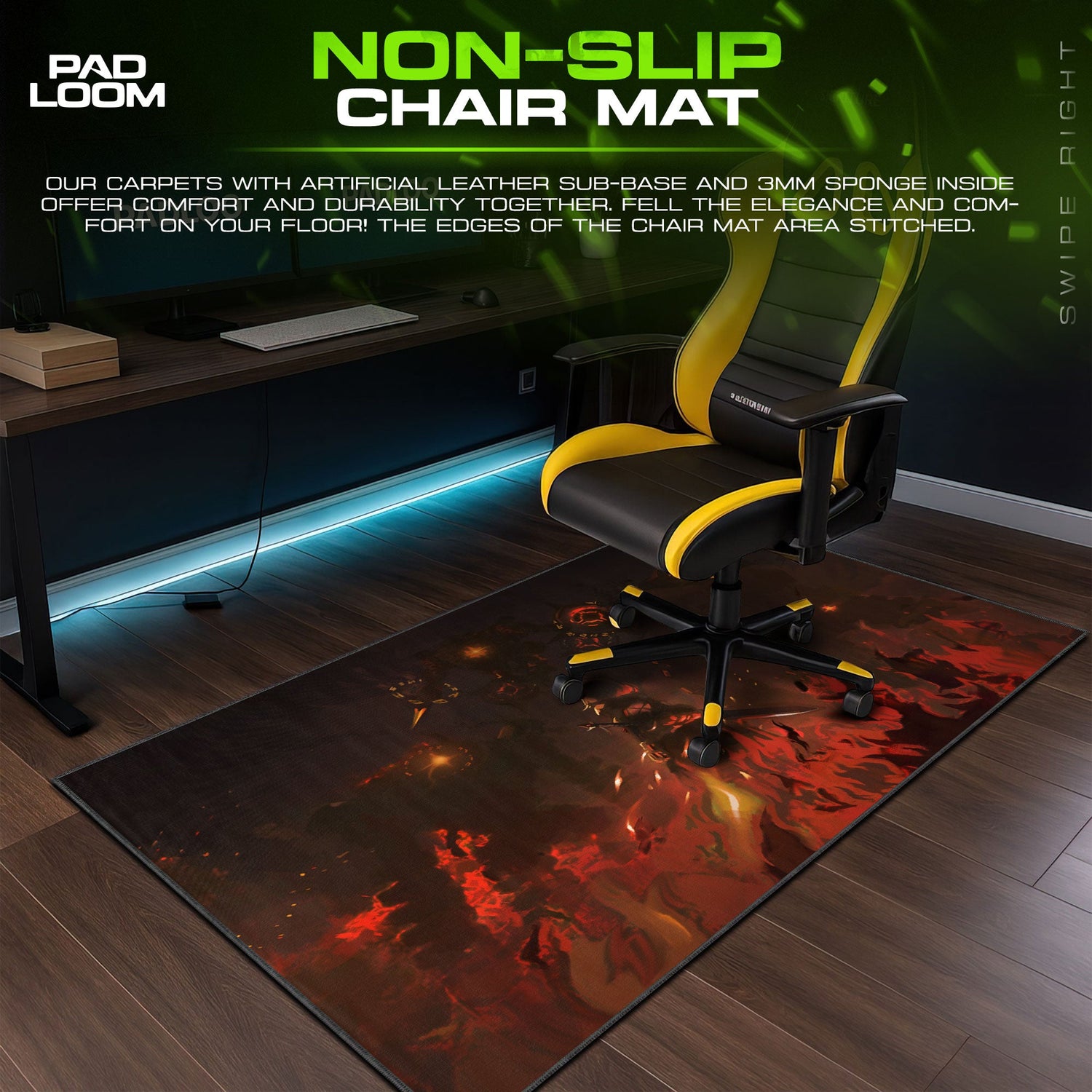 Genshin Impact Hu Tao Inferno Gaze Mouse Pad, Anime Gaming Desk Mat Padloom