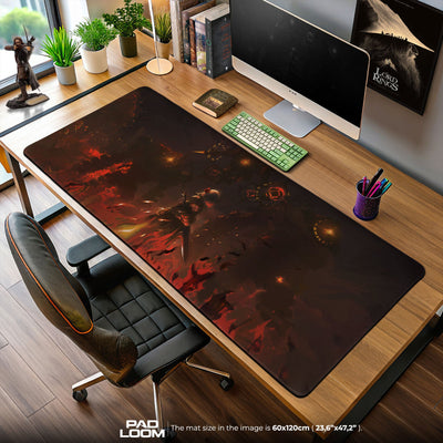 Genshin Impact Hu Tao Inferno Gaze Mouse Pad, Anime Gaming Desk Mat