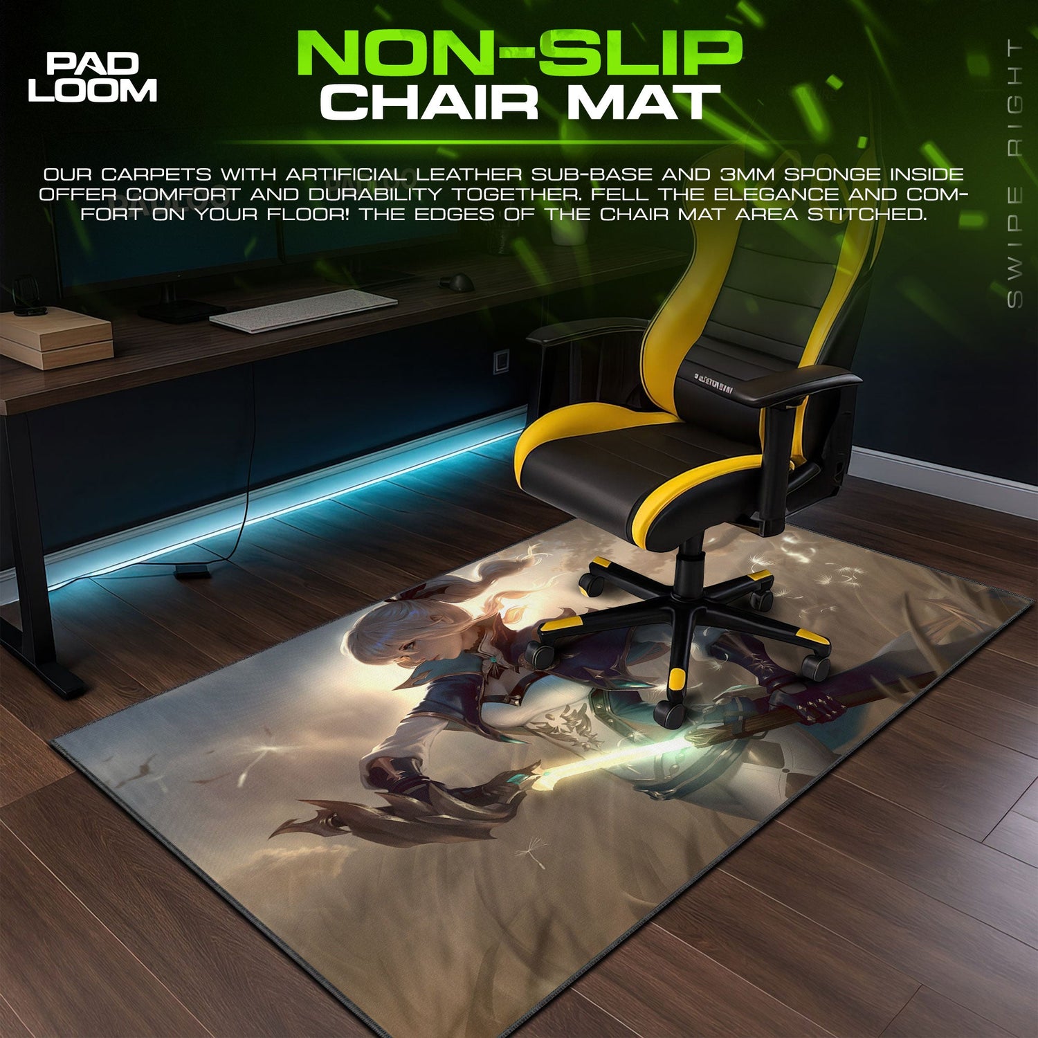 Genshin Impact Jean Dandelion Wind Mouse Pad – Elegant Anime Gaming Desk Mat Padloom