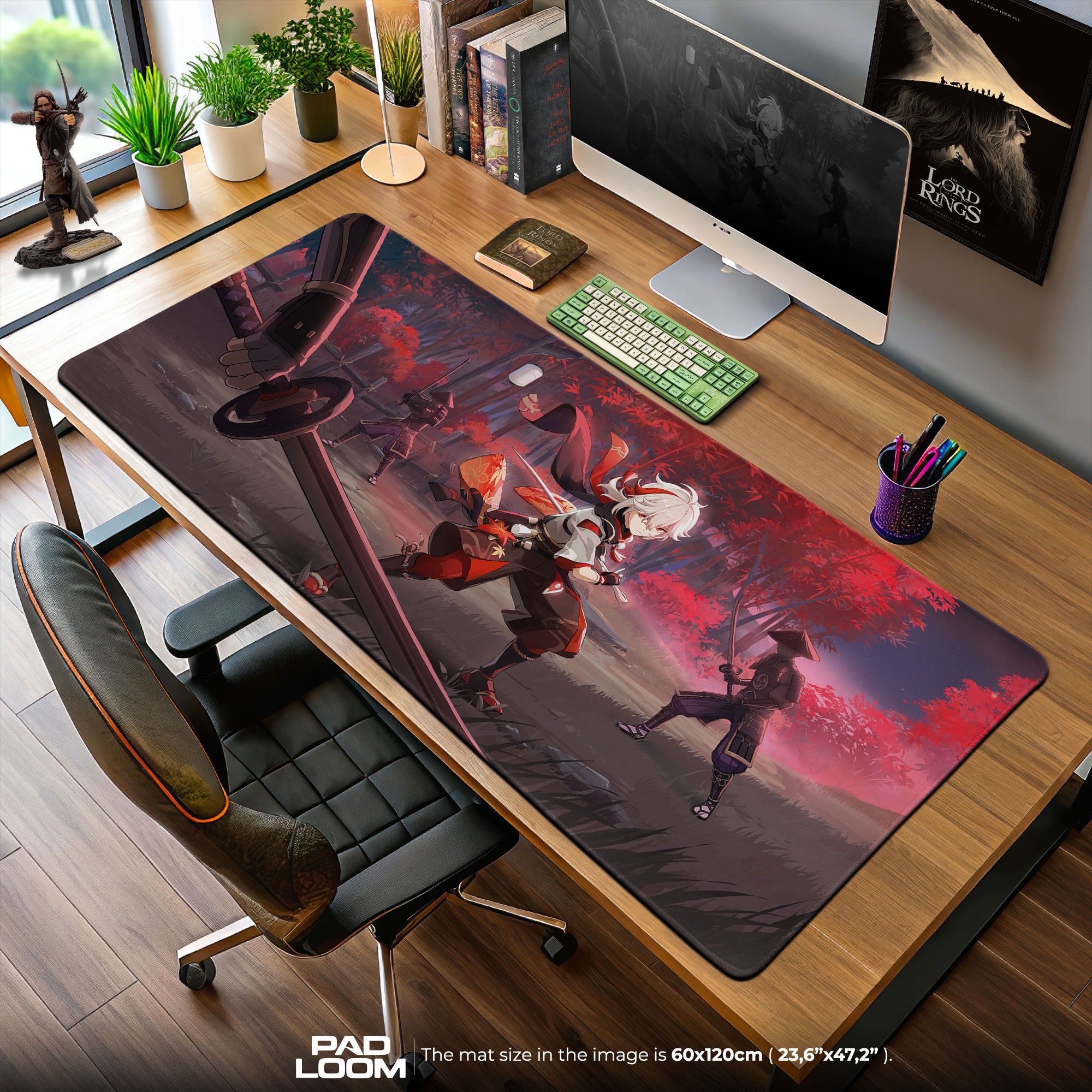 Genshin Impact Kazuha Duel Mouse Pad, Anime Gaming Desk Mat