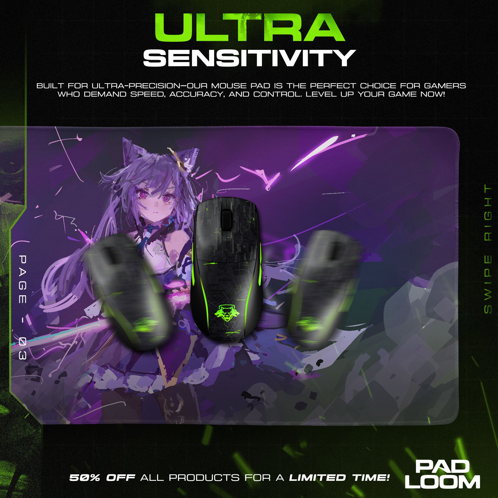 Genshin Impact Keqing Electro Slash Mouse Pad, Anime Gaming Desk Mat