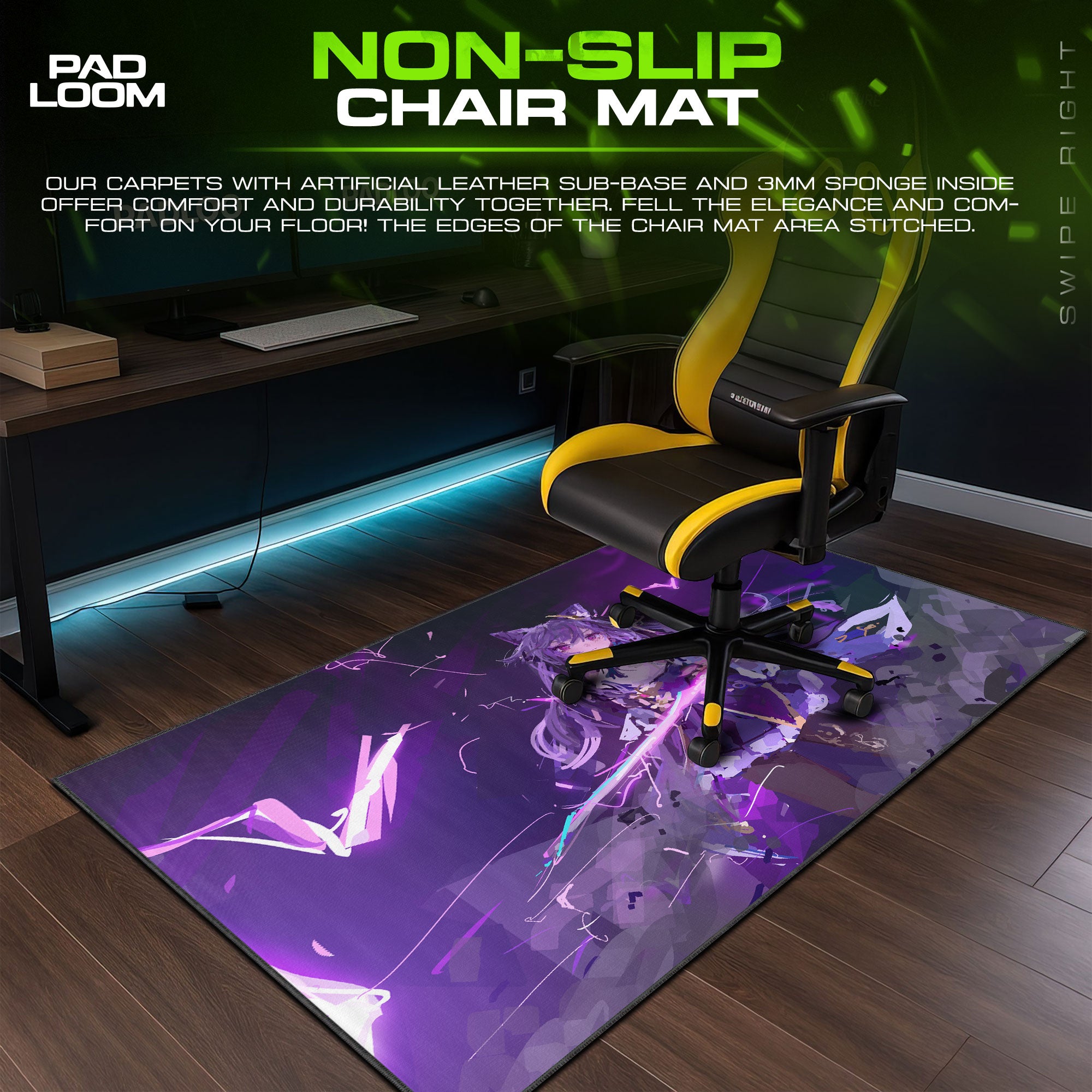Genshin Impact Keqing Electro Slash Mouse Pad, Anime Gaming Desk Mat