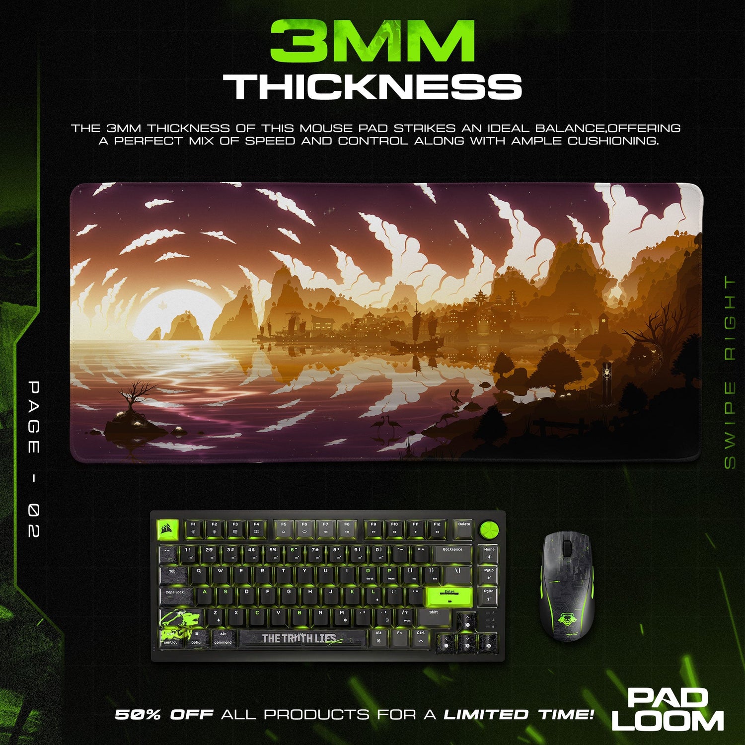 Genshin Impact Liyue Harbor Sunset Mouse Pad, Anime Gaming Desk Mat Padloom