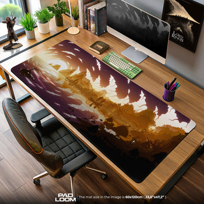 Genshin Impact Liyue Harbor Sunset Mouse Pad, Anime Gaming Desk Mat