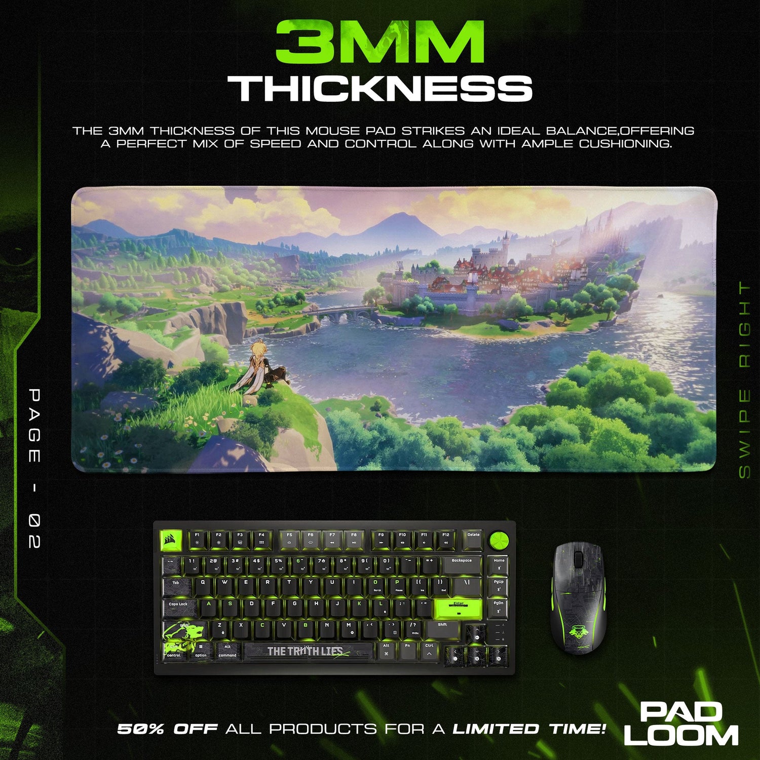 Genshin Impact Mondstadt Horizon Mouse Pad – Traveler’s View Anime Desk Mat Padloom