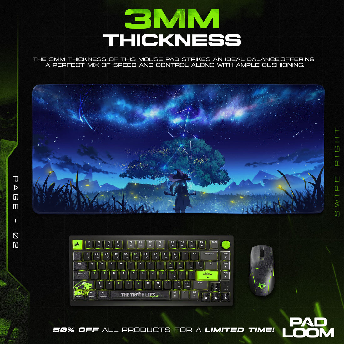 Genshin Impact Nahida Starry Night Mouse Pad – Sumeru Dreamscape Desk Mat