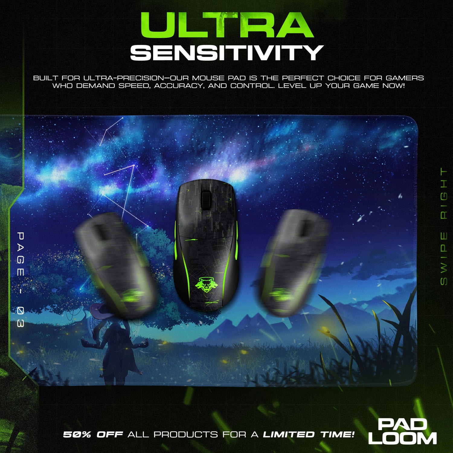 Genshin Impact Nahida Starry Night Mouse Pad – Sumeru Dreamscape Desk Mat Padloom