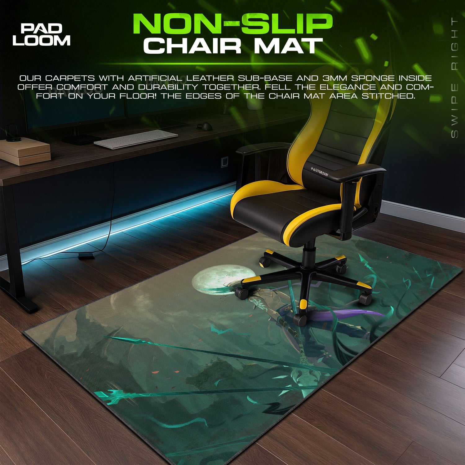 Genshin Impact Xiao Moonlight Stance Mouse Pad, Anime Gaming Desk Mat Padloom