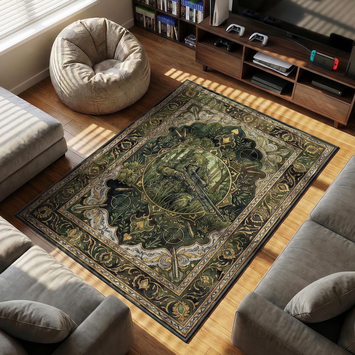 Ghillie Sniper Forest Rug - PUBG Chair Mat
