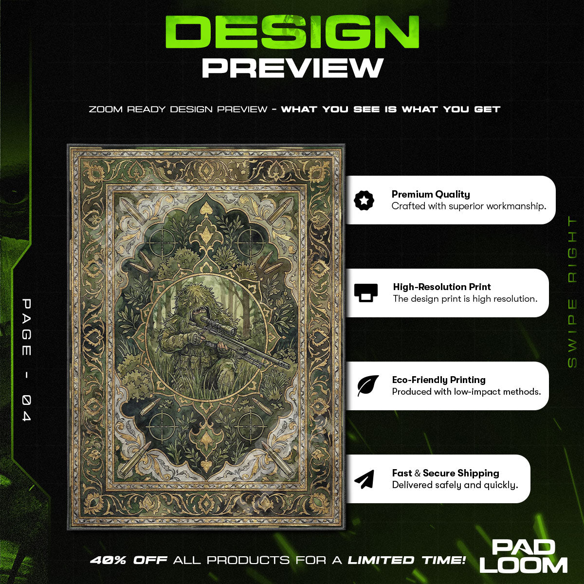 Ghillie Sniper Forest Rug - PUBG Chair Mat