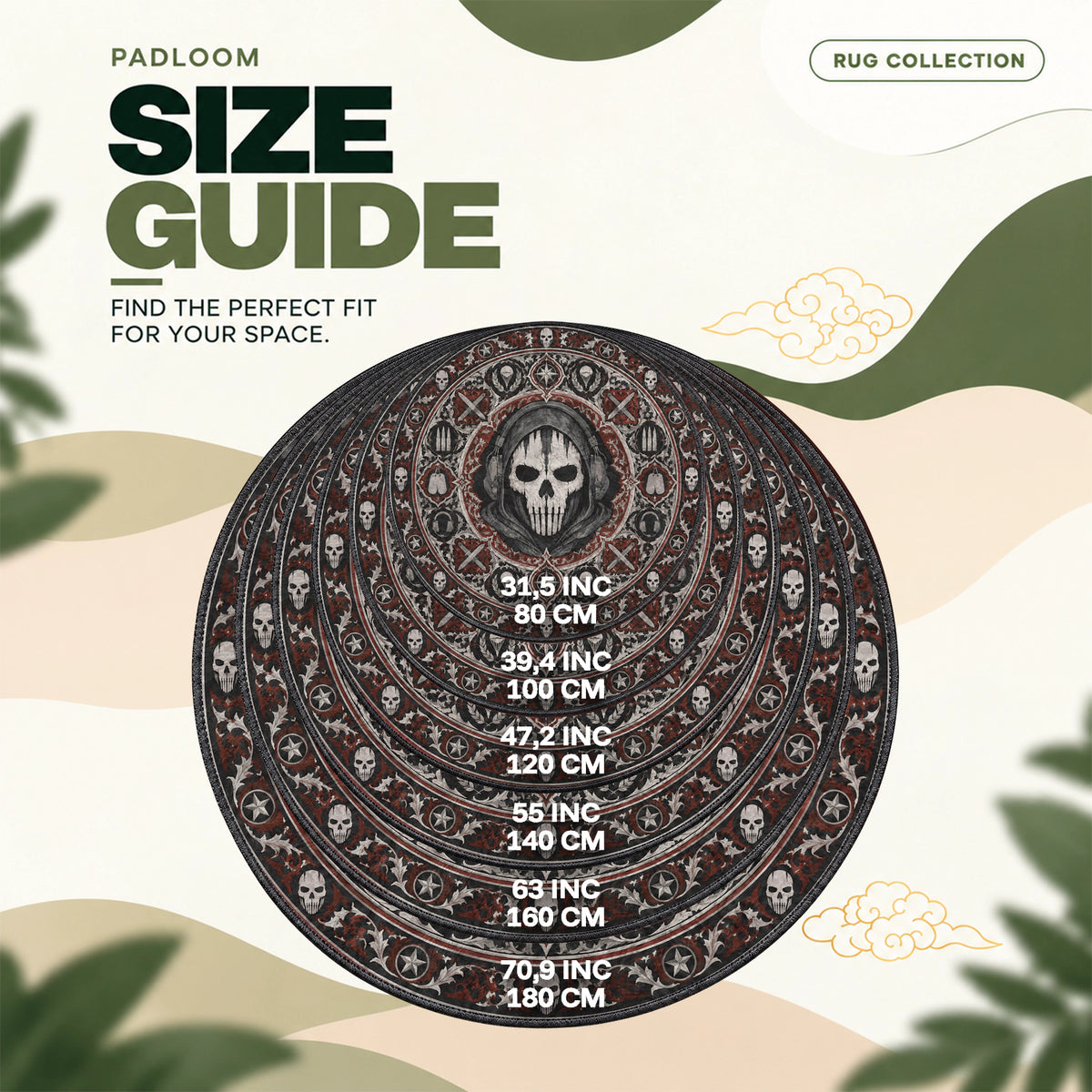 Ghost Medallion Round Rug - Call of Duty Chair Mat