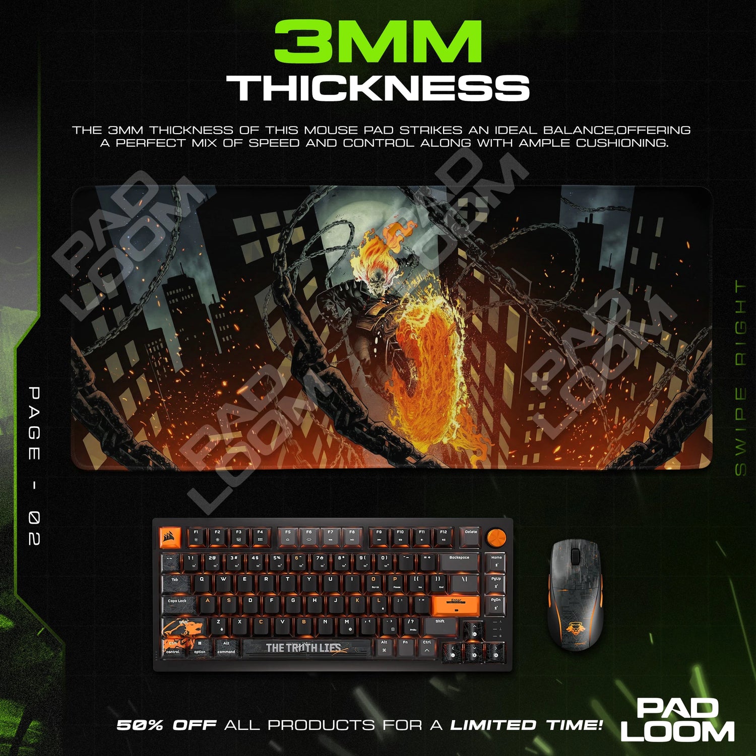 Ghost Rider City Blaze Mouse Pad - Marvel Desk Mat