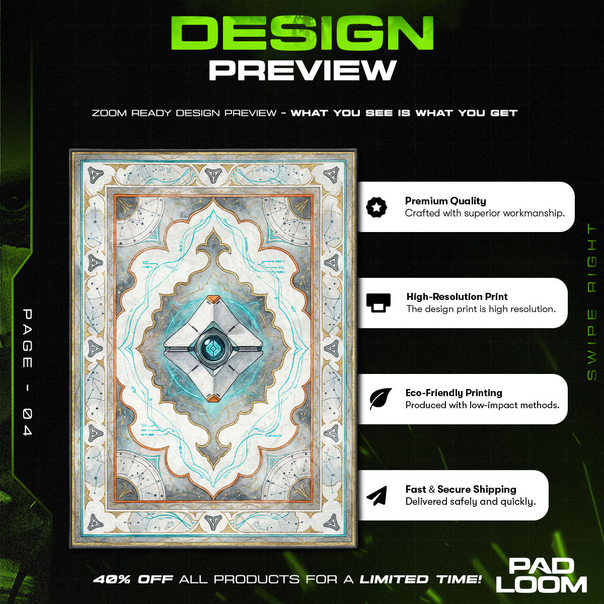 Ghost Shell Tech Rug - Destiny 2 Chair Mat