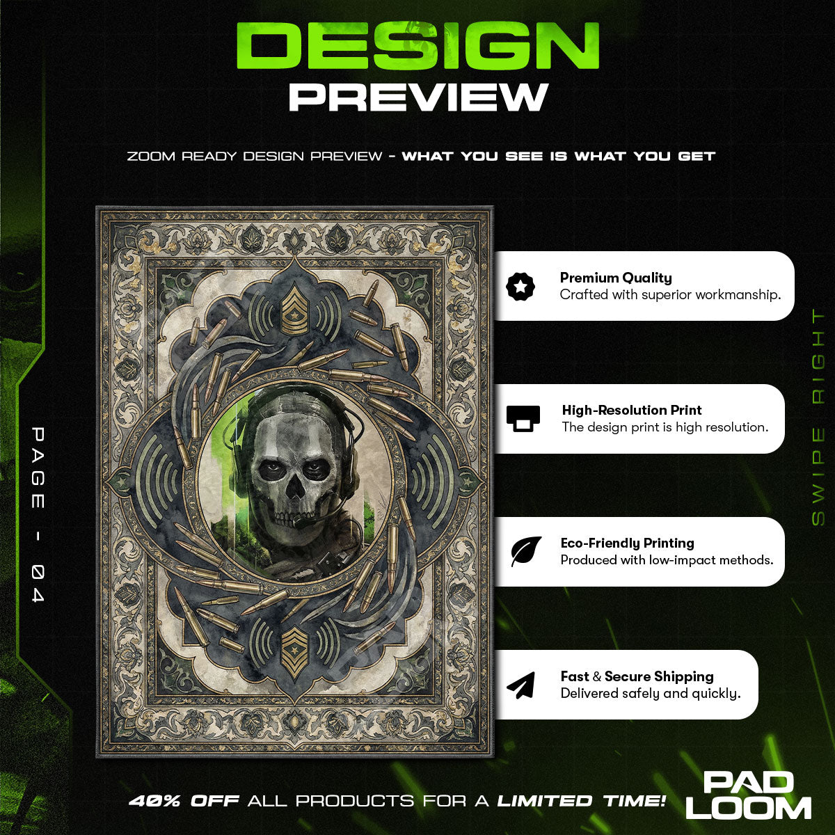 Geister-Taktikkarten-Teppich - Call of Duty Stuhlunterlage