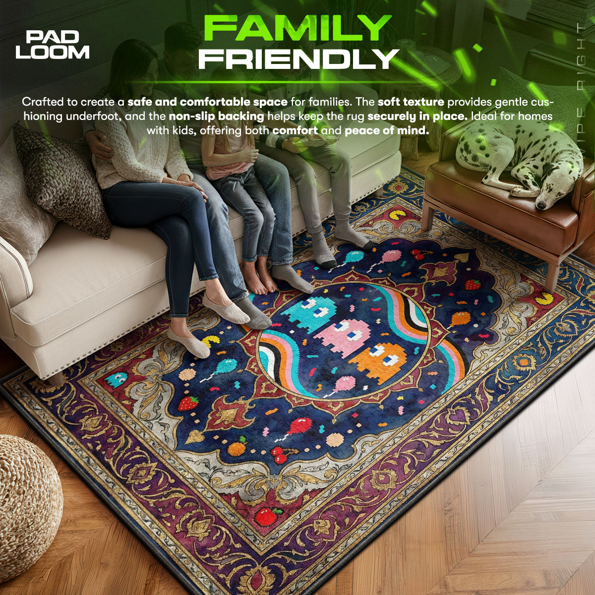 Ghost Trio Party Rug - Pac-Man Chair Mat