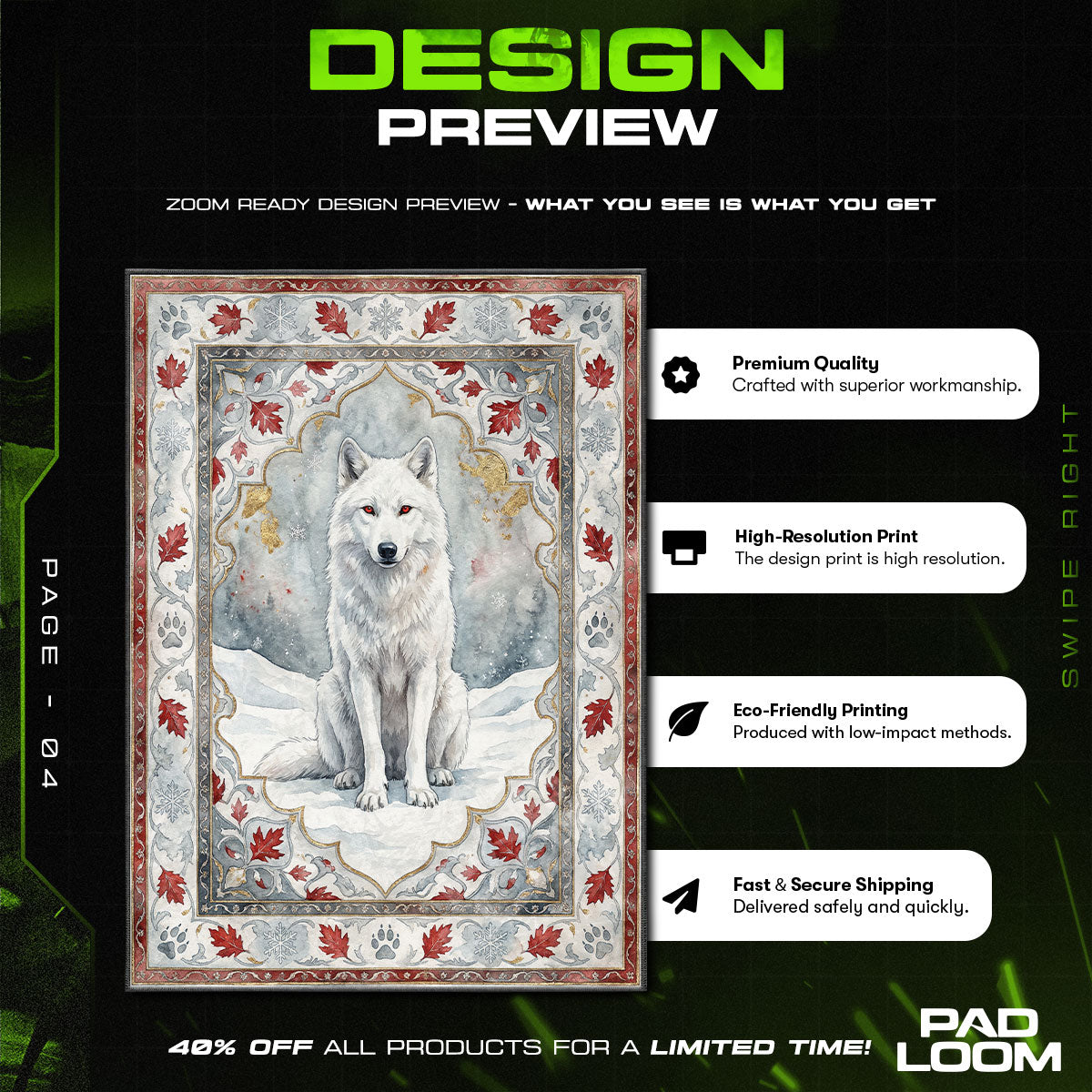 Room character design printed on rug