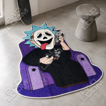 Ghostface Chair shaped area rug, die-cut gothic rug