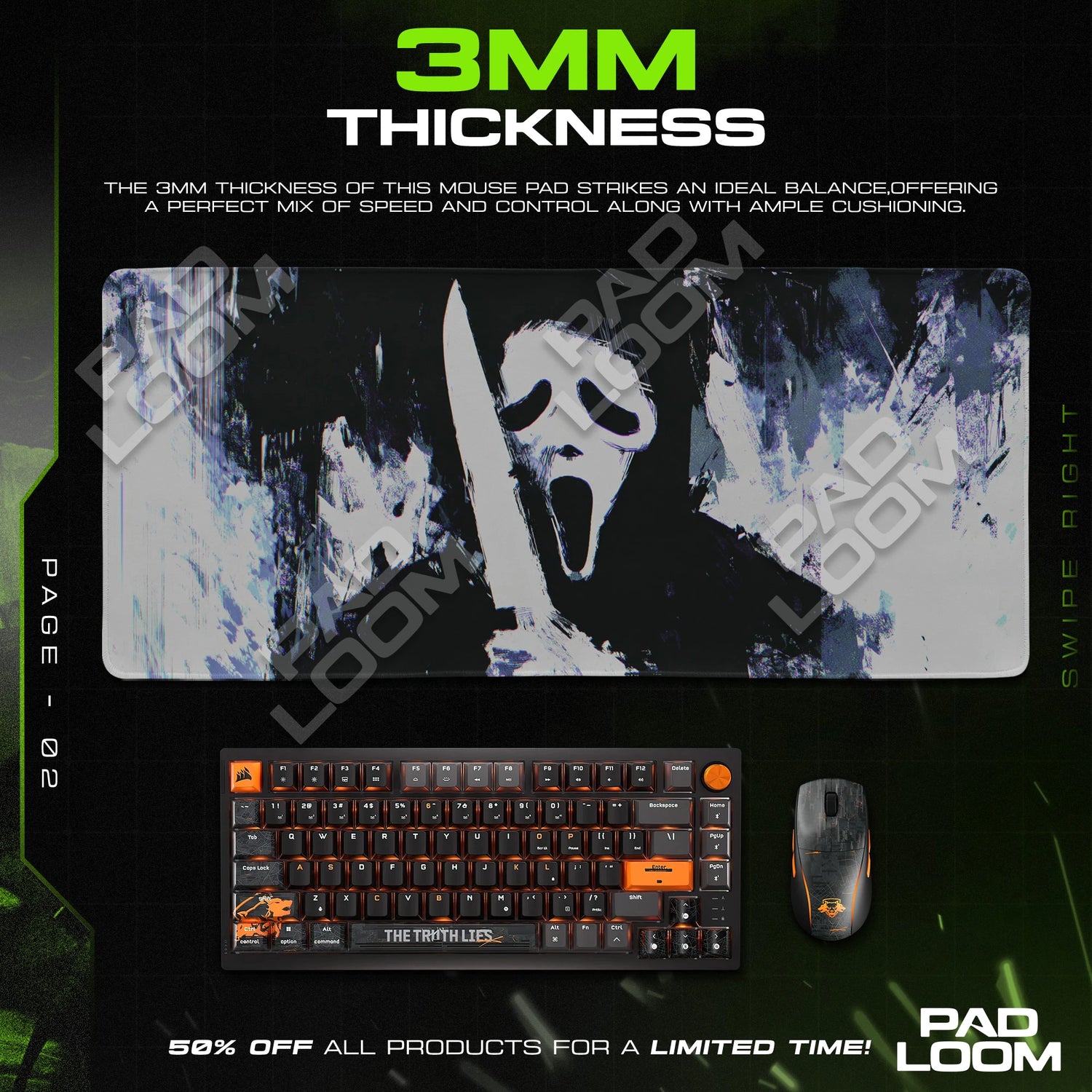 Ghostface Glitch Mouse Pad - Scream Desk Mat