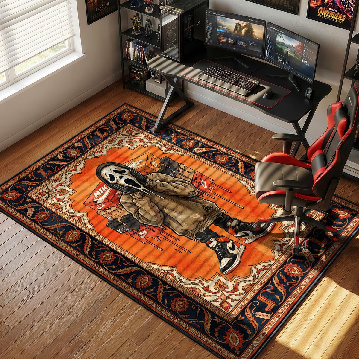 Ghostface Nike Baroque Rug - Sneakerhead Floor Mat