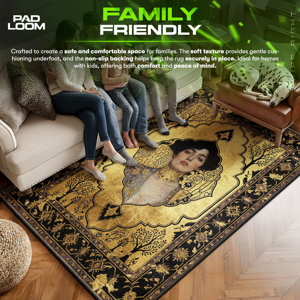 Area character design printed on rug