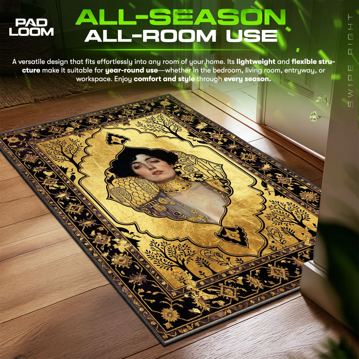 Detailed close-up of Gilded rug pattern